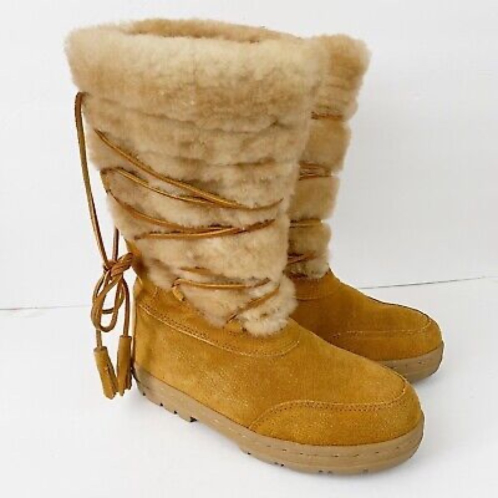 NWOT J. Crew Shearling Suede Wrap Boots 6